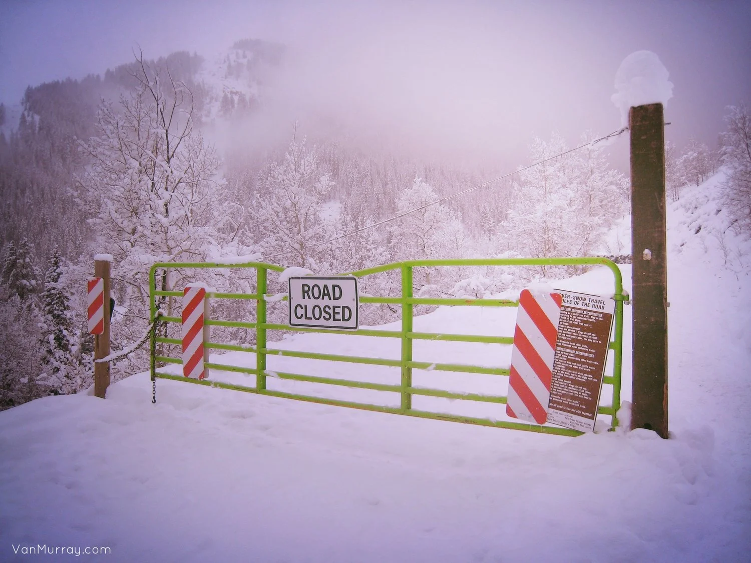 Road closed sign